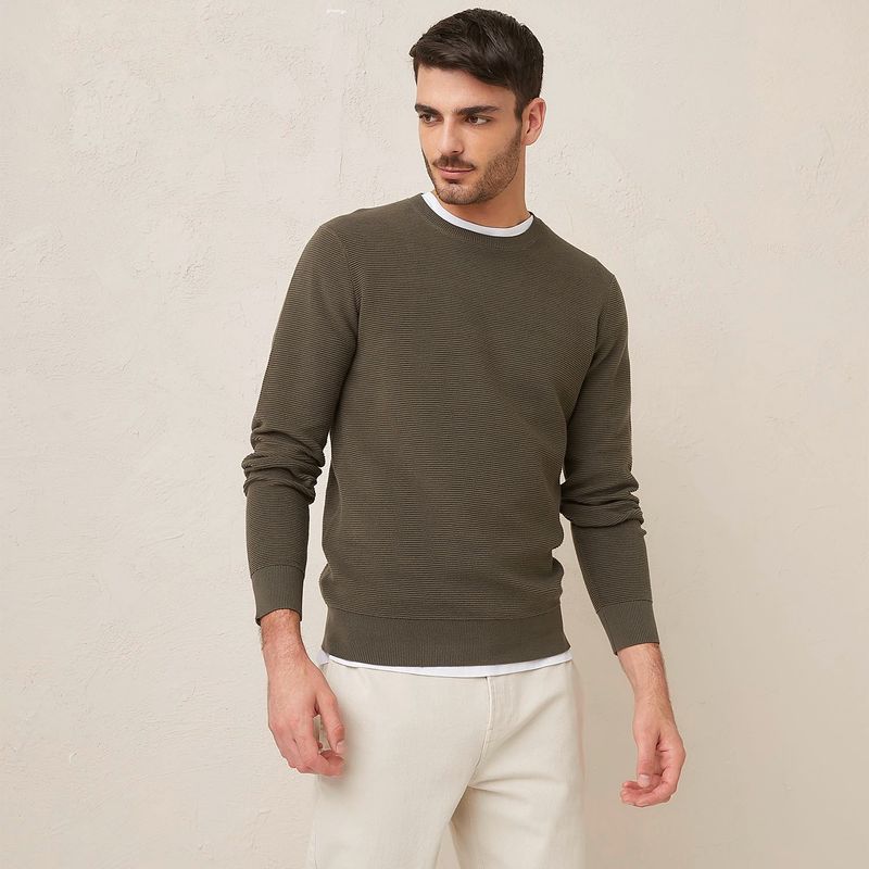 BASEMENT - Sweater Basement Algodón Manga Larga Hombre Diseño Liso
