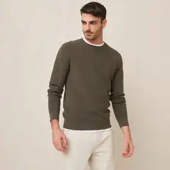BASEMENT - Sweater Algodón Manga Larga Hombre Diseño Liso