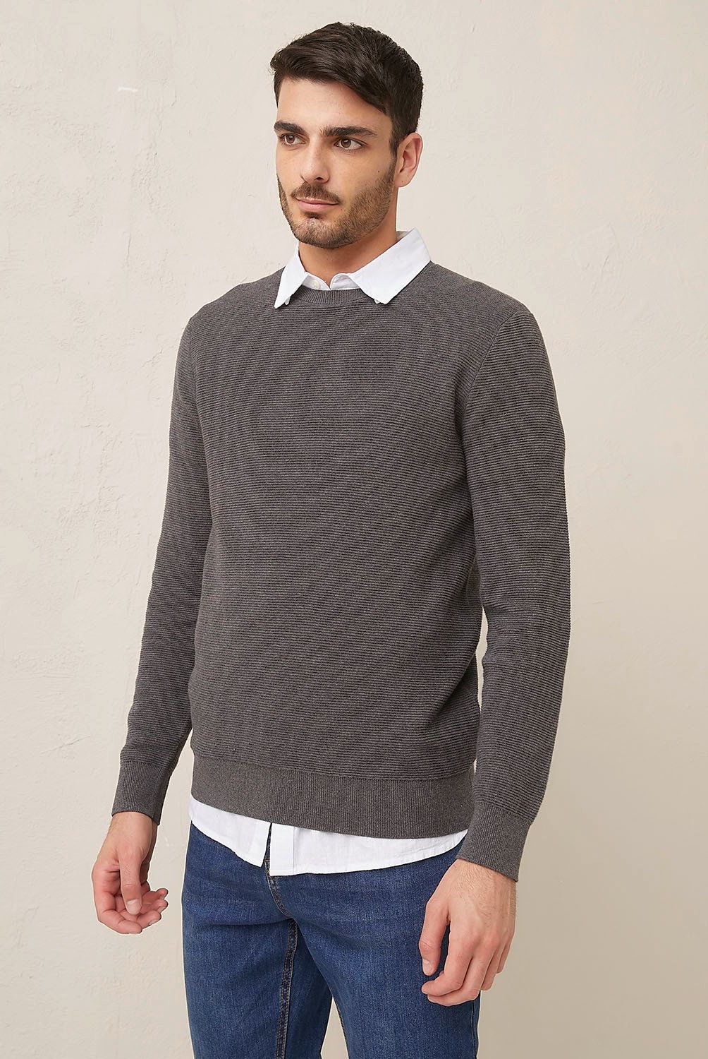 BASEMENT - Sweater Basement Algodón Manga Larga Hombre Diseño Liso