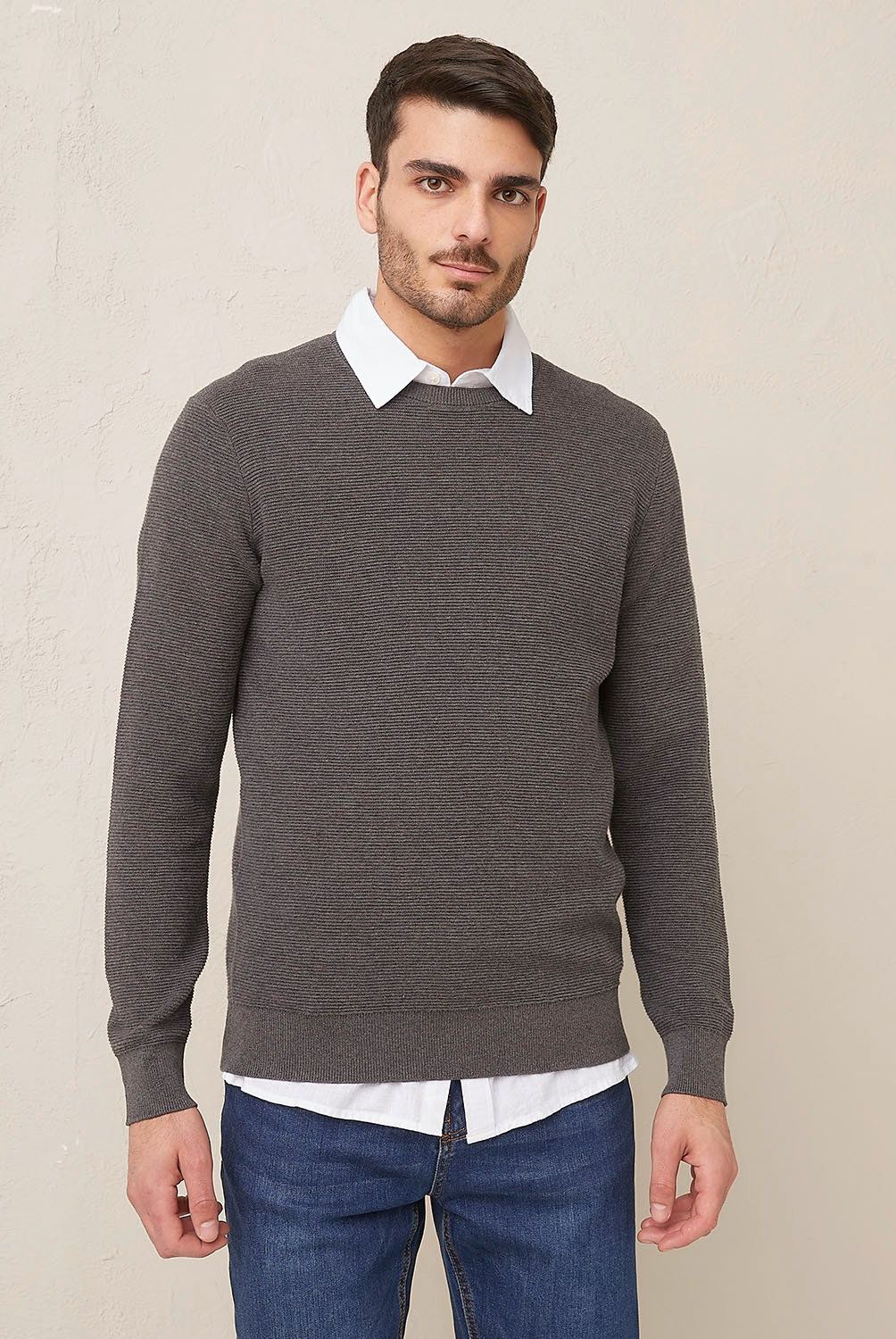 BASEMENT - Sweater Basement Algodón Manga Larga Hombre Diseño Liso