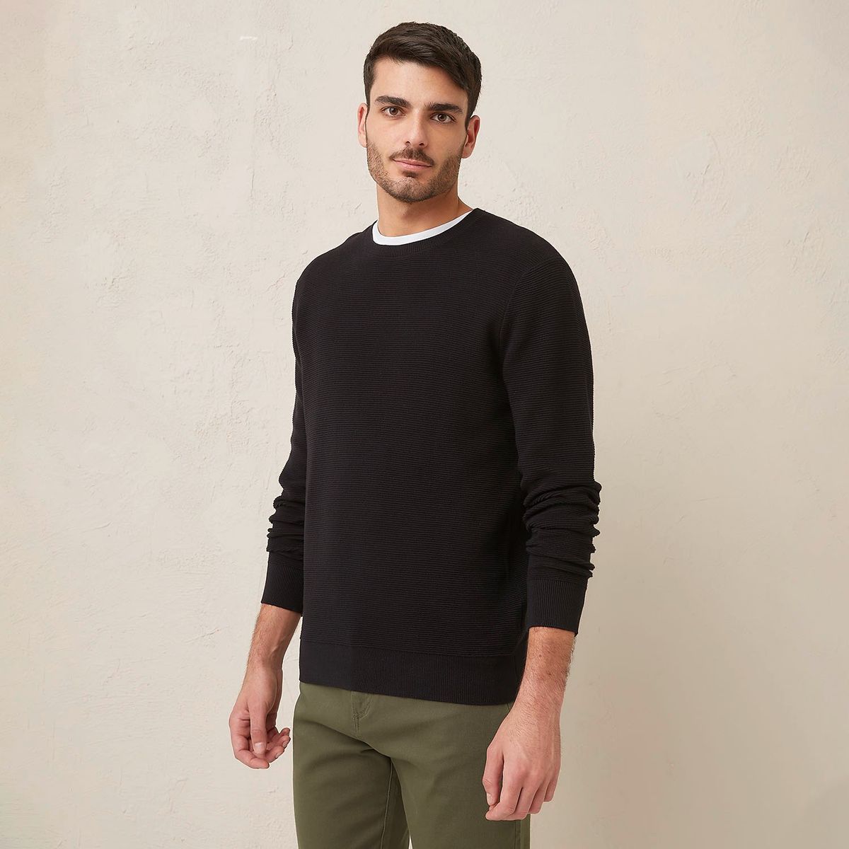 BASEMENT - Sweater Basement Algodón Manga Larga Hombre Diseño Liso