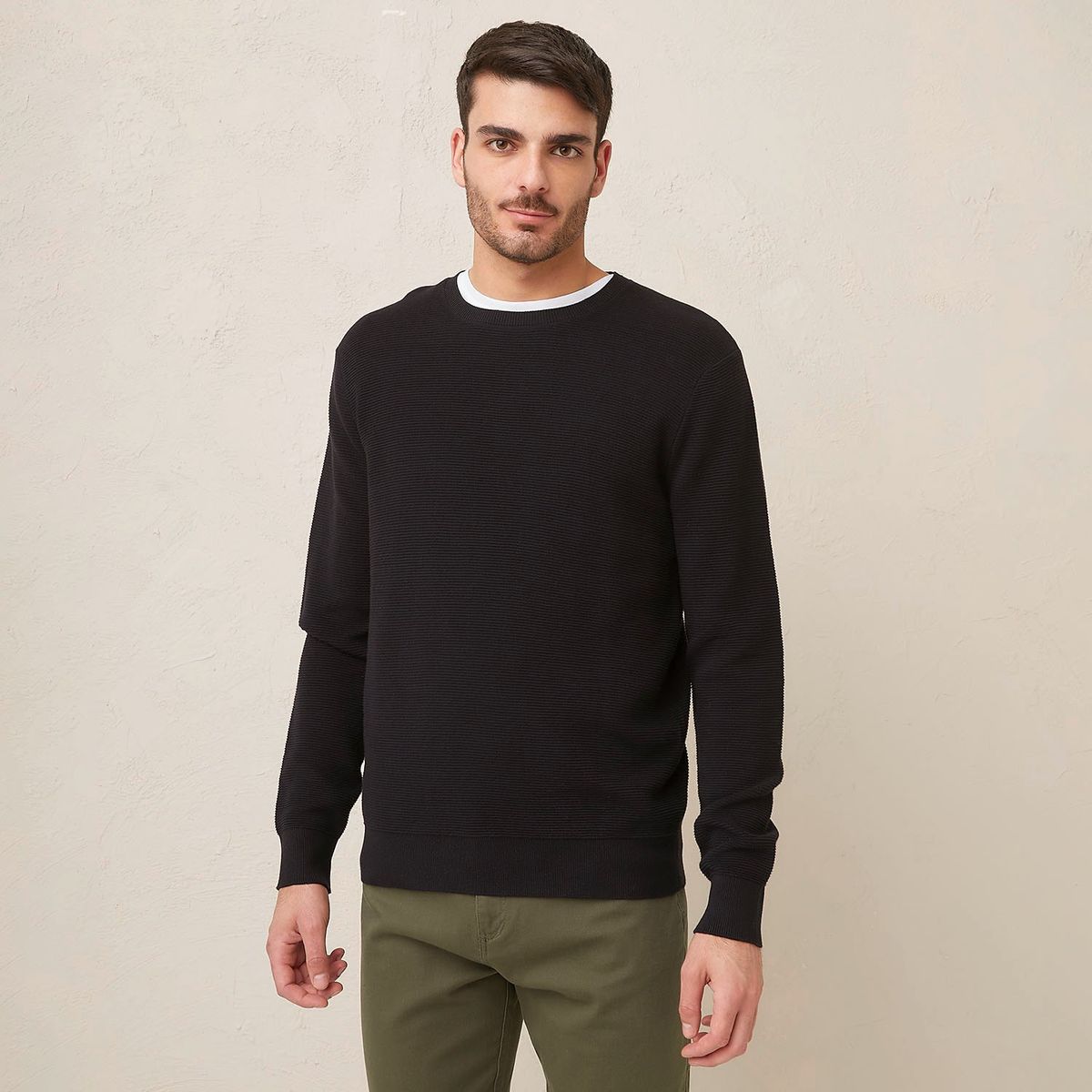 BASEMENT - Sweater Basement Algodón Manga Larga Hombre Diseño Liso