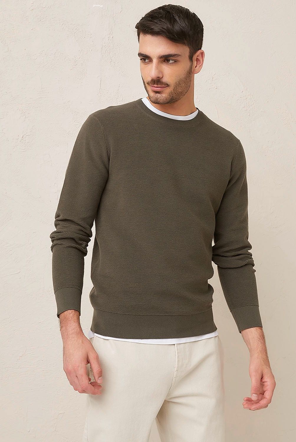 BASEMENT - Sweater Basement Algodón Manga Larga Hombre Diseño Liso