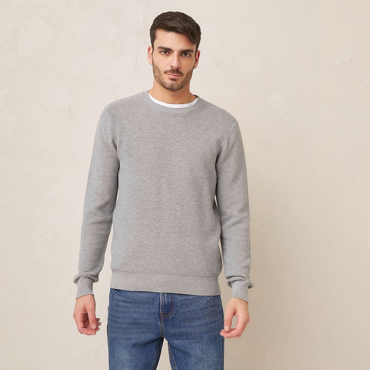 BASEMENT - Sweater Basement Algodón Manga Larga Hombre Diseño Liso