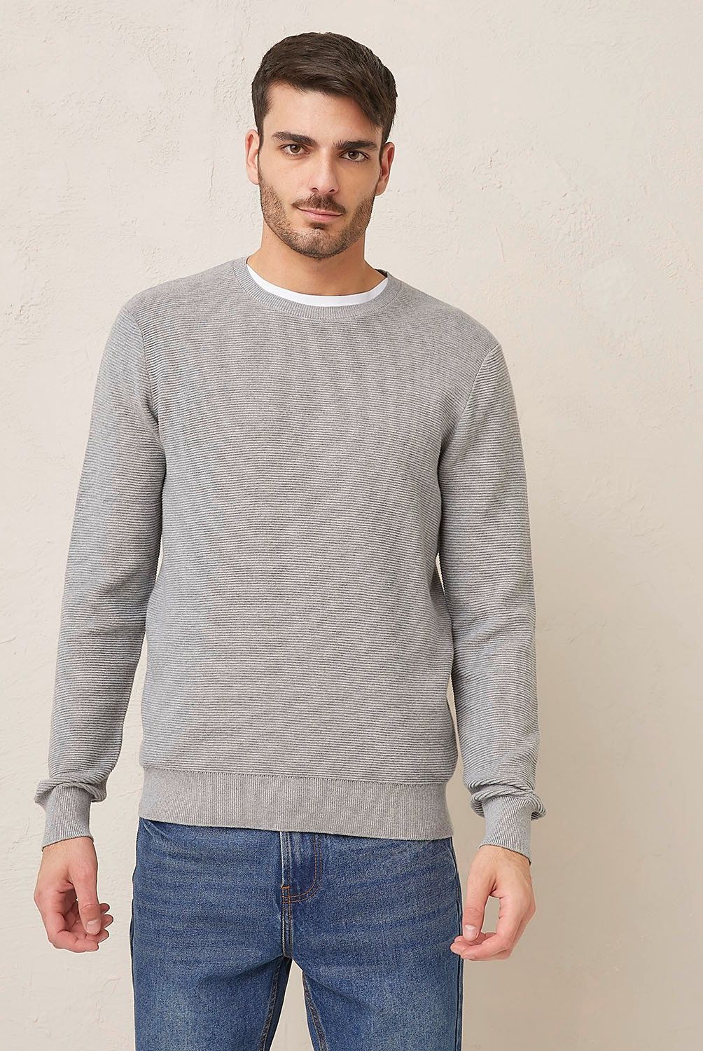 BASEMENT - Sweater Basement Algodón Manga Larga Hombre Diseño Liso