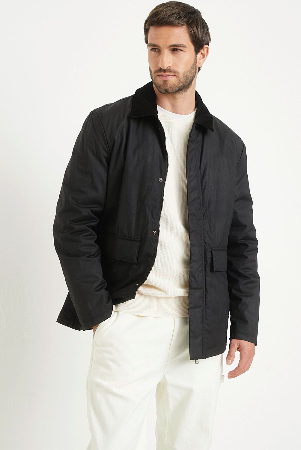 BASEMENT - Chaqueta Algodón Encerado Basement Casual Hombre Manga Larga
