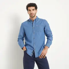 UNIVERSITY CLUB - Camisa Casual Manga Larga Algodón Hombre