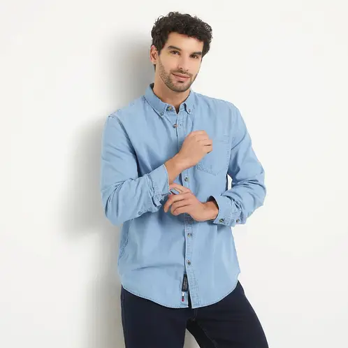 UNIVERSITY CLUB - Camisa Casual Manga Larga Algodón Hombre