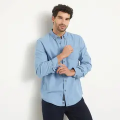 UNIVERSITY CLUB - Camisa Casual Manga Larga Algodón Hombre