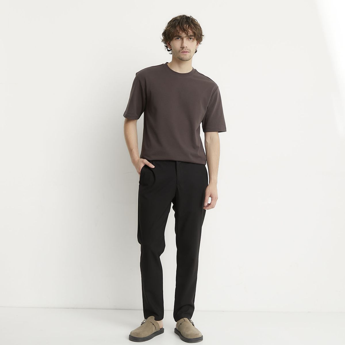 BASEMENT - Pantalón Chino Hombre Basement Skinny Fit Negro