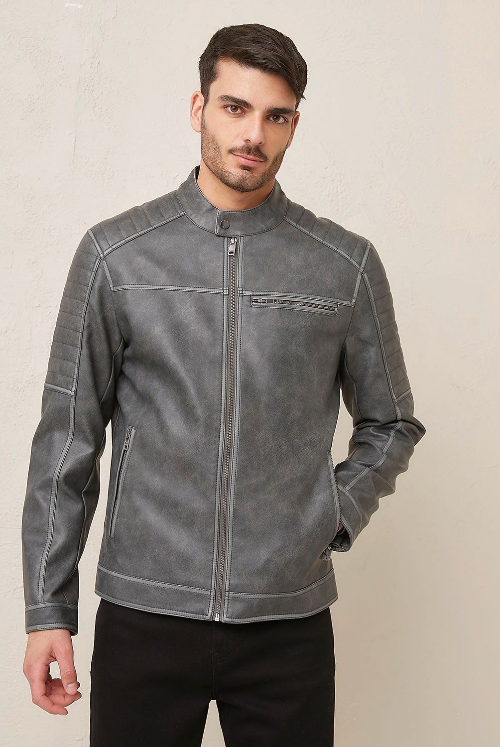 BASEMENT - Chaqueta Basement Pu Hombre Regular Fit Cuello Mao