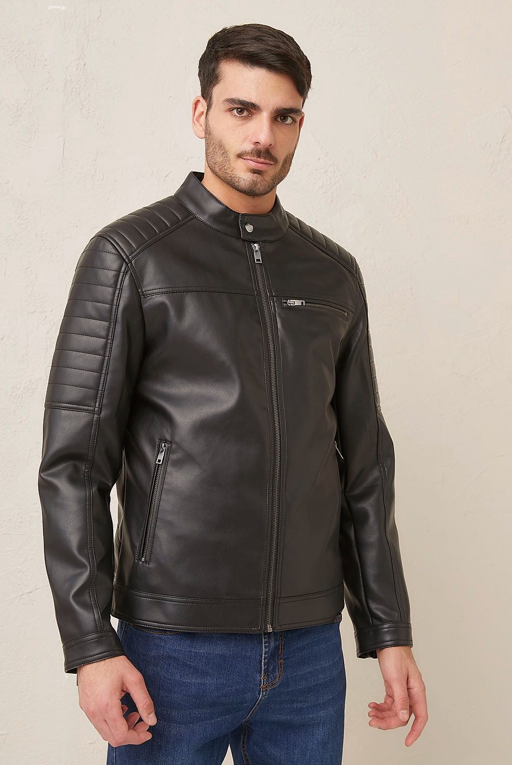 BASEMENT - Chaqueta Basement Pu Hombre Regular Fit Cuello Mao