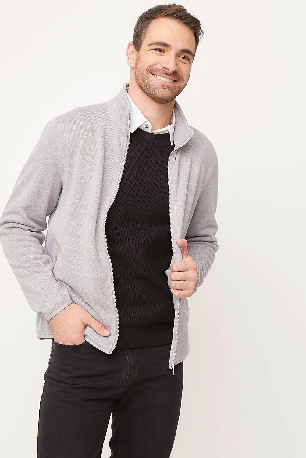 NEWPORT - Polar Newport Casual Hombre Cuello Alto Cierre Completo