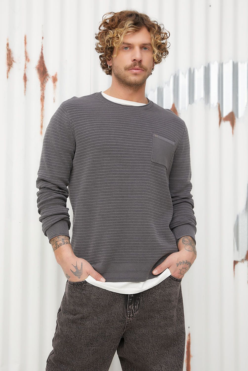 AMERICANINO - Sweater Americanino Algodón Manga Larga Hombre Casual