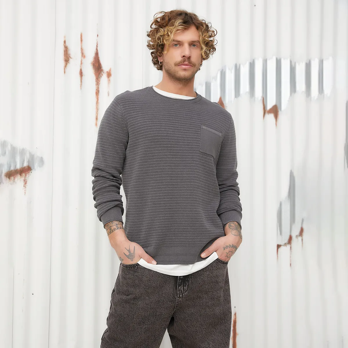 AMERICANINO - Sweater Americanino Algodón Manga Larga Hombre Casual