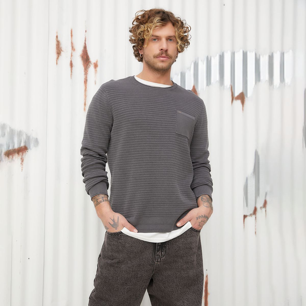 AMERICANINO - Sweater Americanino Algodón Manga Larga Hombre Casual