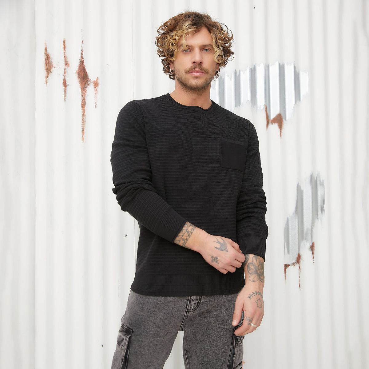 AMERICANINO - Sweater Americanino Algodón Manga Larga Hombre Casual