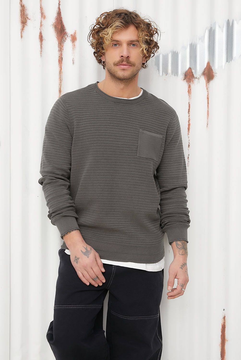 AMERICANINO - Sweater Americanino Algodón Manga Larga Hombre Casual