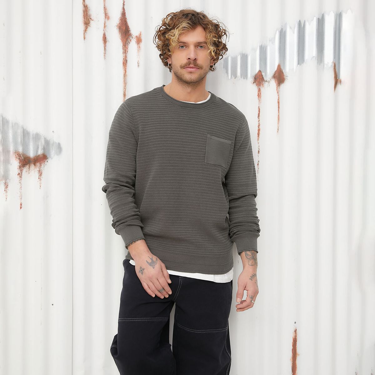 AMERICANINO - Sweater Americanino Algodón Manga Larga Hombre Casual