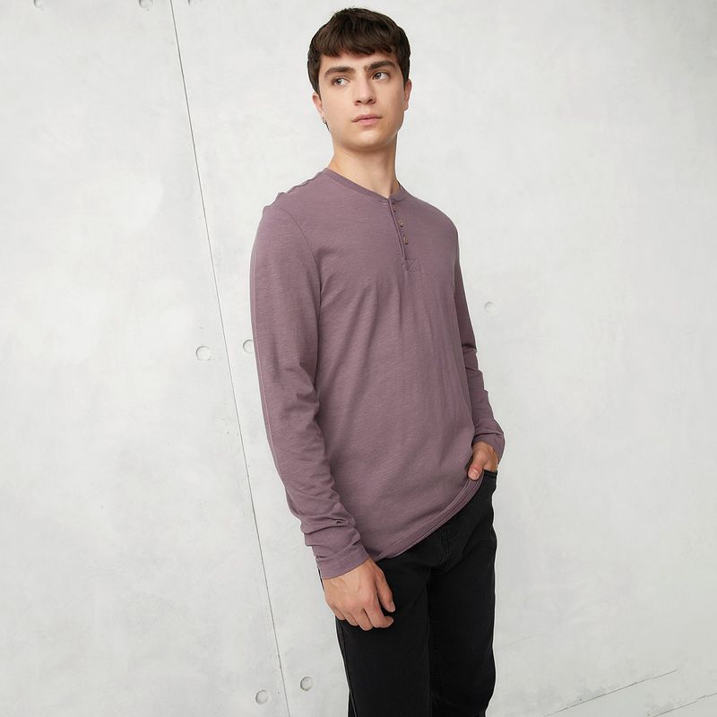BEARCLIFF - Polera Manga Larga Algodón Bearcliff Estilo Casual Hombre