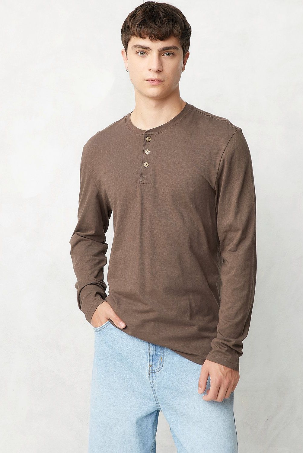 BEARCLIFF - Polera Manga Larga Algodón Bearcliff Estilo Casual Hombre