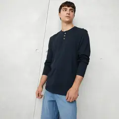 BEARCLIFF - Polera Manga Larga Algodón Estilo Casual Hombre