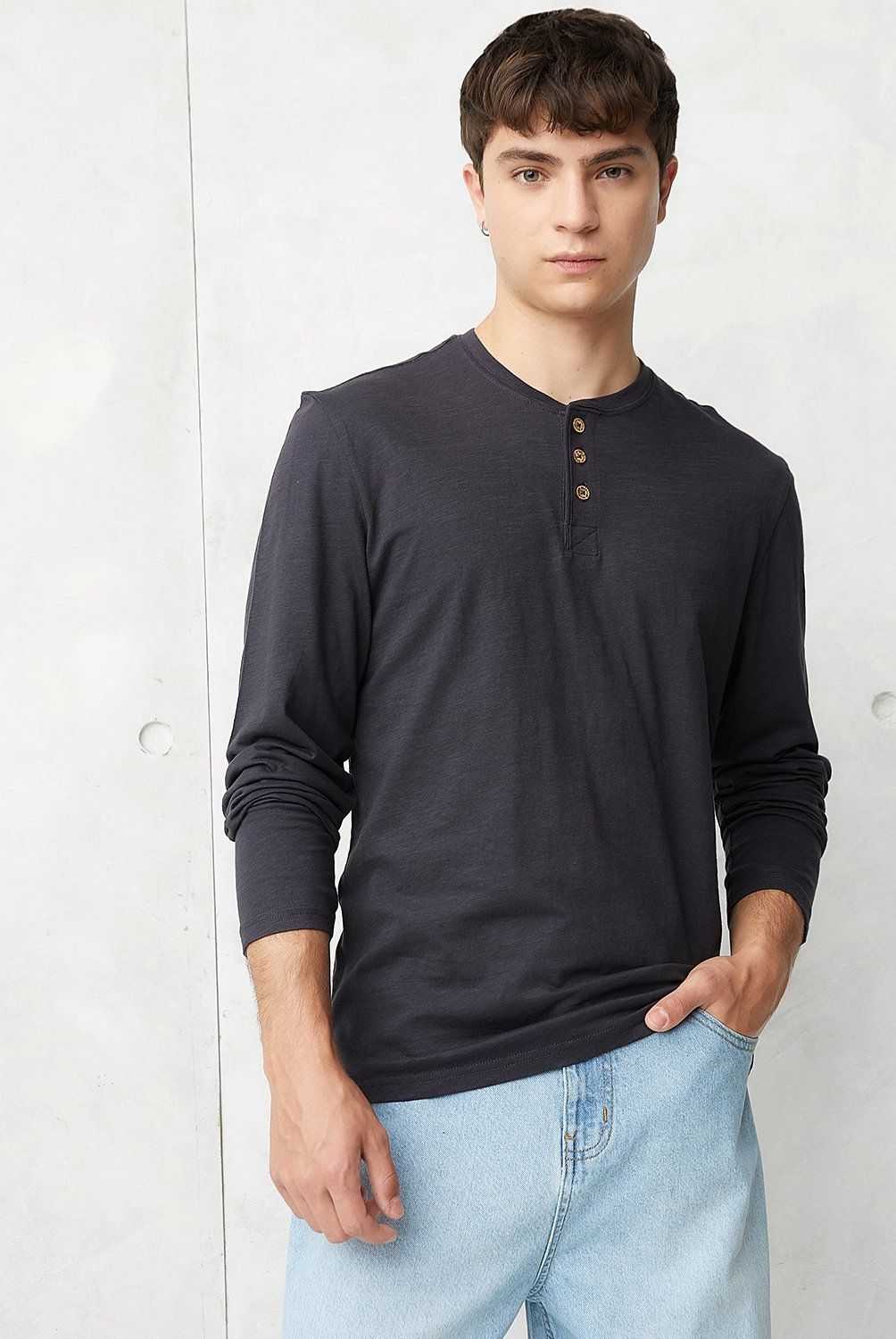 BEARCLIFF - Polera Manga Larga Algodón Bearcliff Estilo Casual Hombre
