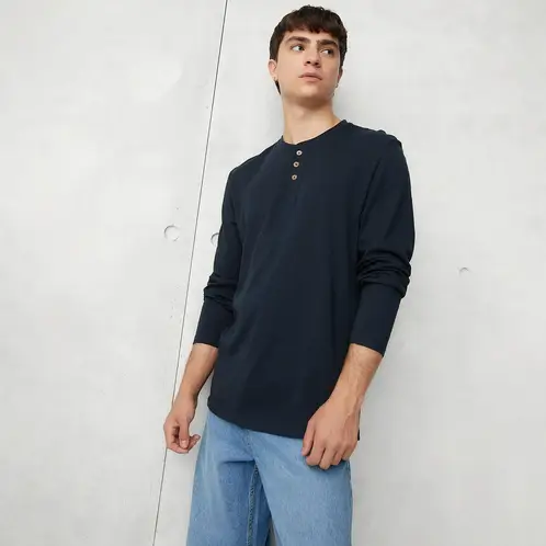 BEARCLIFF - Polera Manga Larga Algodón Estilo Casual Hombre