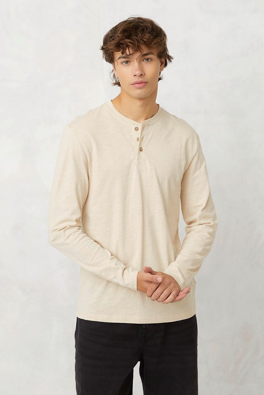 BEARCLIFF - Polera Manga Larga Algodón Bearcliff Estilo Casual Hombre