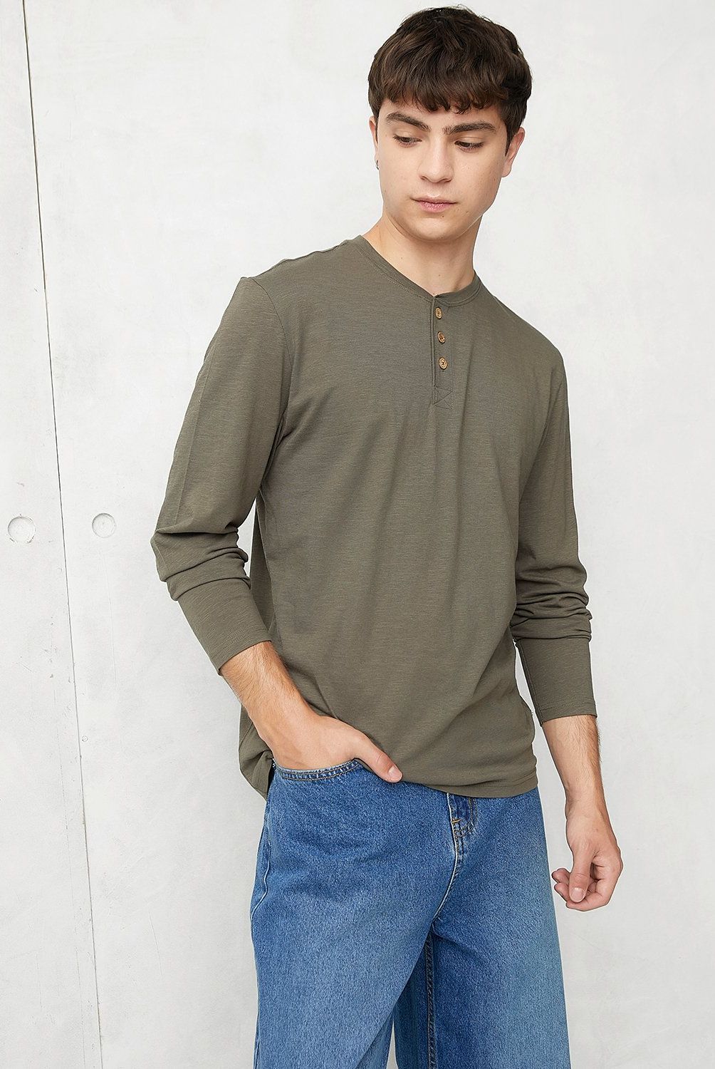 BEARCLIFF - Polera Manga Larga Algodón Bearcliff Estilo Casual Hombre
