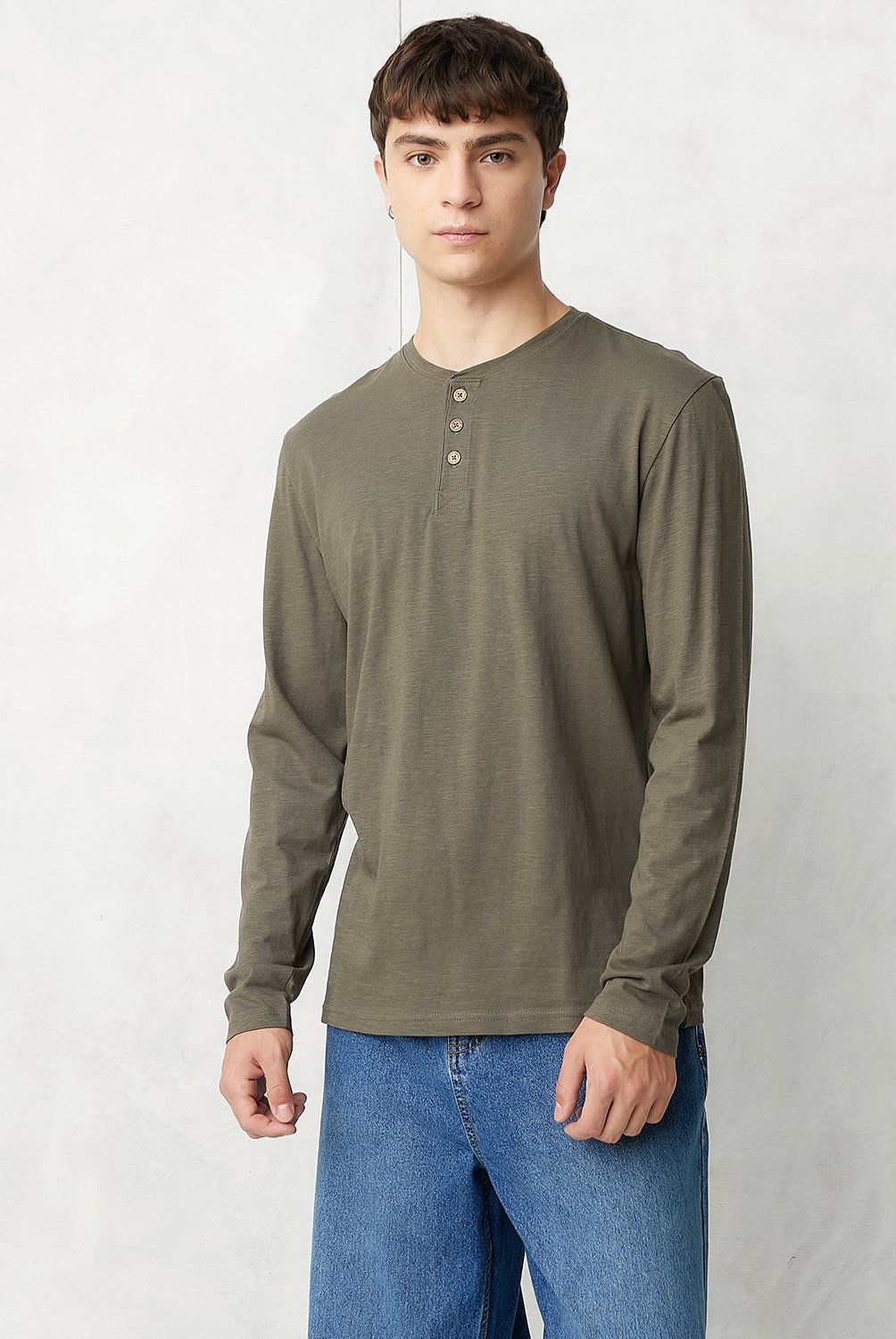 BEARCLIFF - Polera Manga Larga Algodón Bearcliff Estilo Casual Hombre