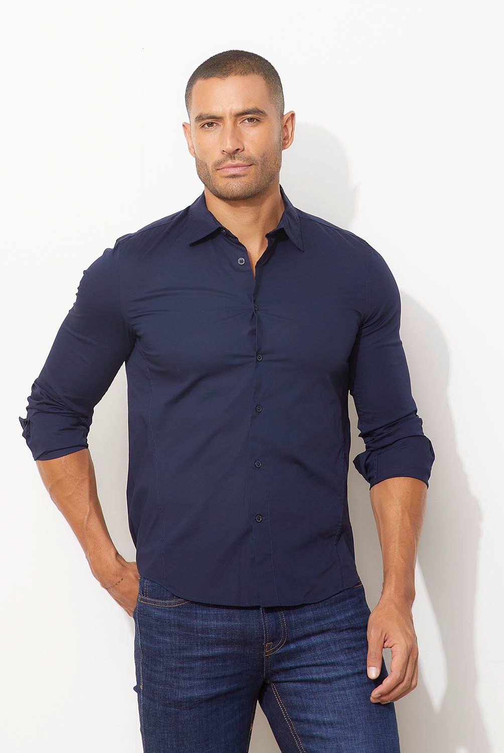 MOSSIMO - Camisa Manga Larga Slim Fit Hombre Mossimo