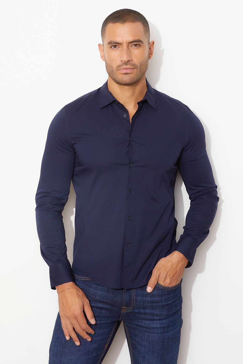 MOSSIMO - Camisa Manga Larga Slim Fit Hombre Mossimo