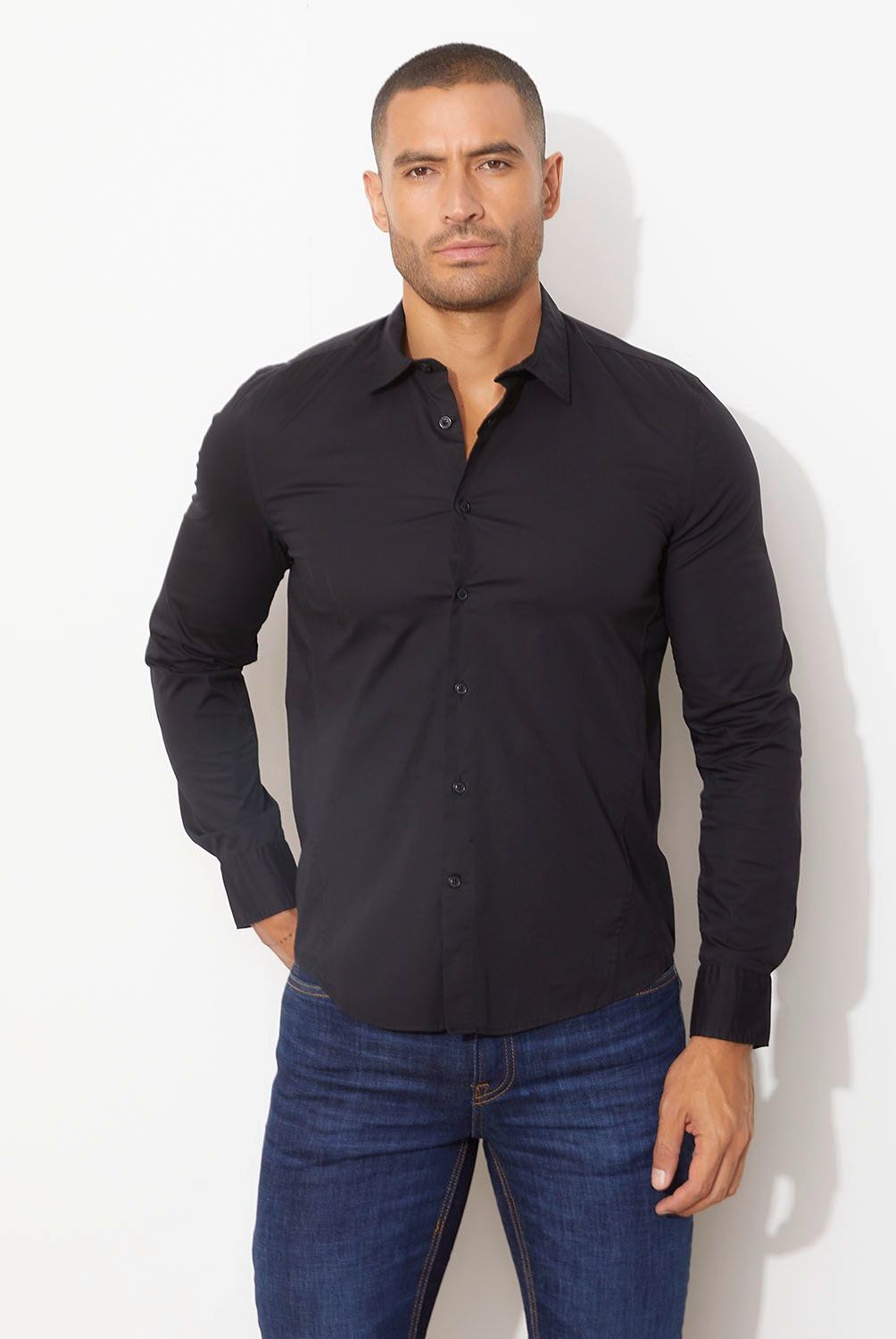 MOSSIMO - Camisa Manga Larga Slim Fit Hombre Mossimo