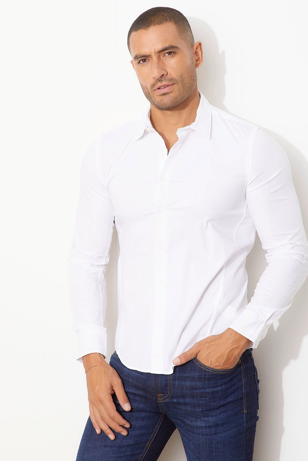 MOSSIMO - Camisa Manga Larga Slim Fit Hombre Mossimo