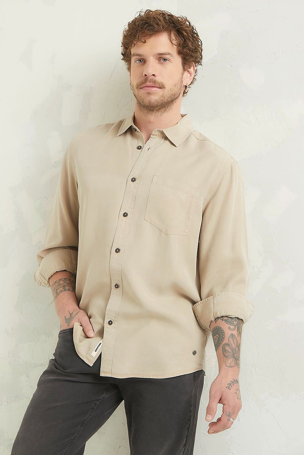 AMERICANINO - Camisa Manga Larga Regular Fit Hombre Americanino