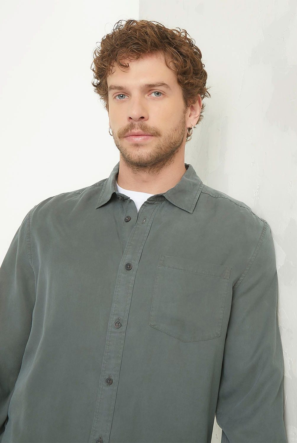 AMERICANINO - Camisa Manga Larga Regular Fit Hombre Americanino Tencel