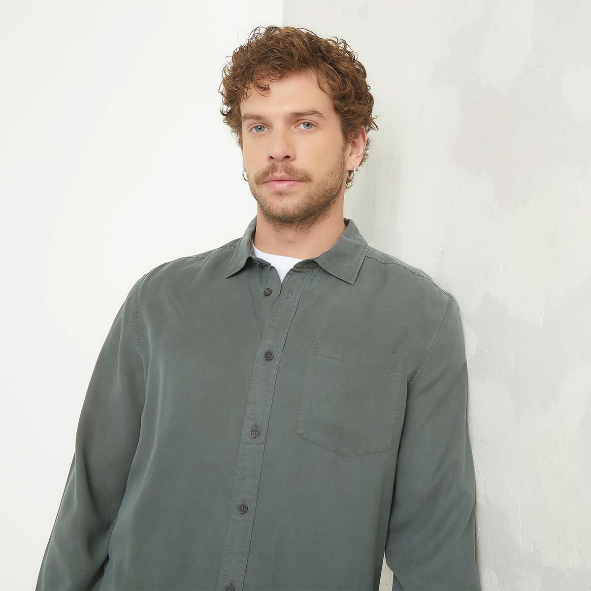 AMERICANINO - Camisa Manga Larga Regular Fit Hombre Americanino Tencel