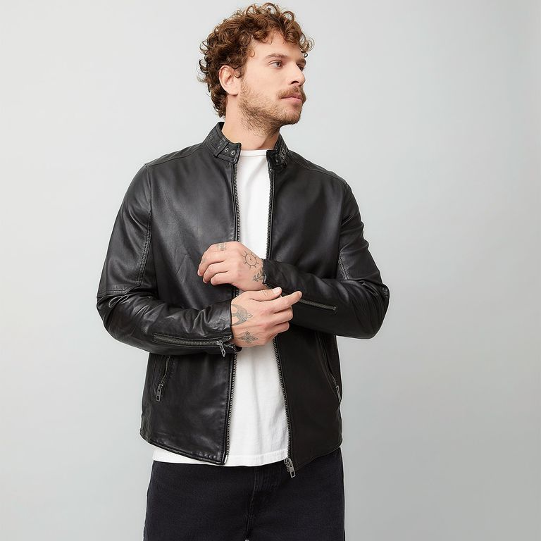Chaqueta De Cuero Hombre