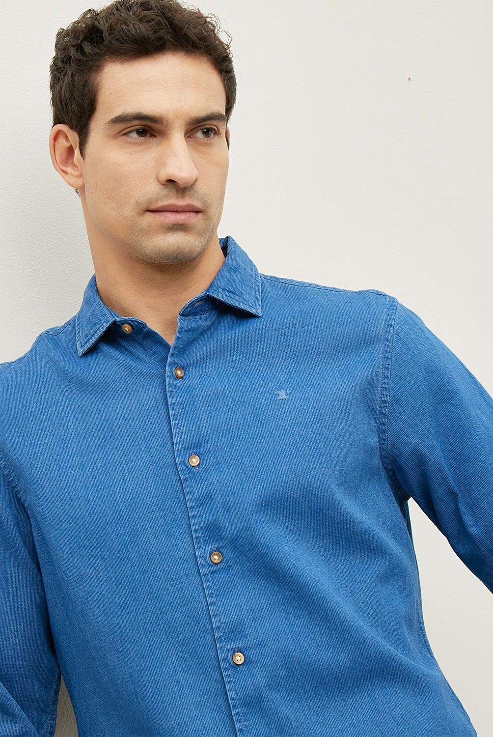 WOLF&HANK - Camisa Manga Larga Hombre Wolf&Hank Slim Fit Algodón Cotelé