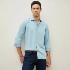 WOLF&HANK - Camisa Manga Larga Cotelé Slim Fit Hombre