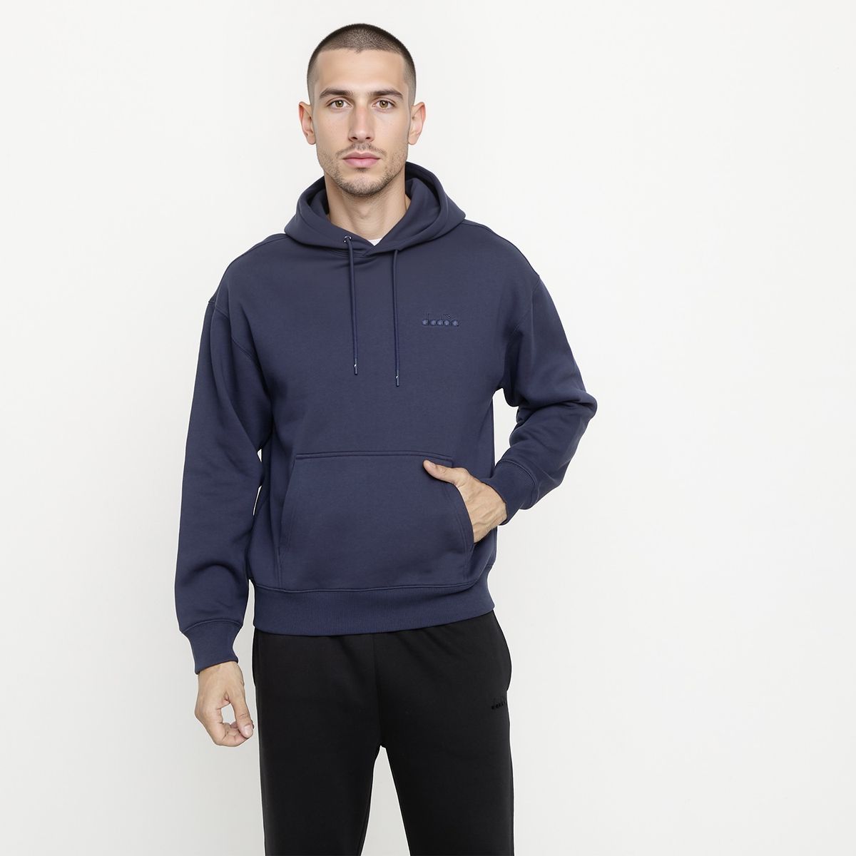 DIADORA - Polerón Hoodie Deportivo Algodón Hombre Diadora