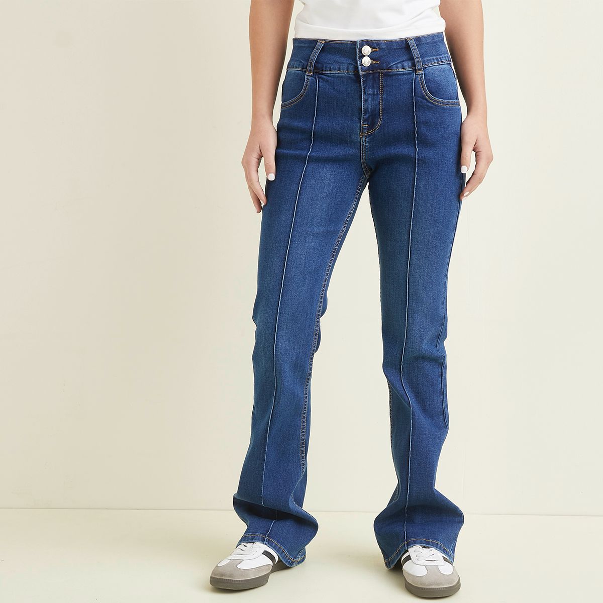 SYBILLA - Jeans Flare Tiro Alto Mujer Sybilla