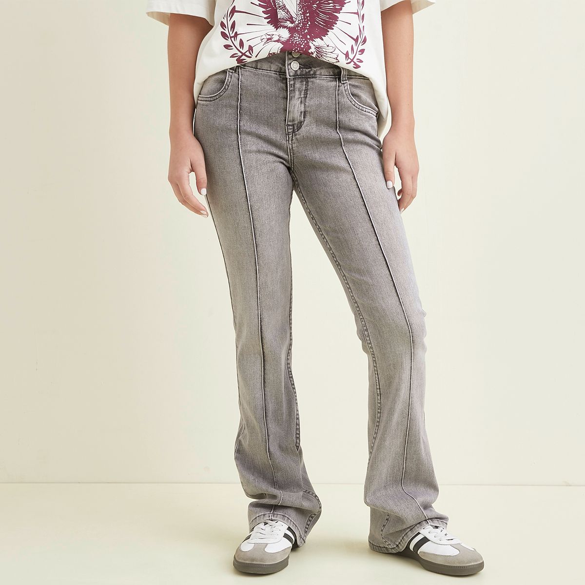 SYBILLA - Jeans Flare Tiro Alto Mujer Sybilla