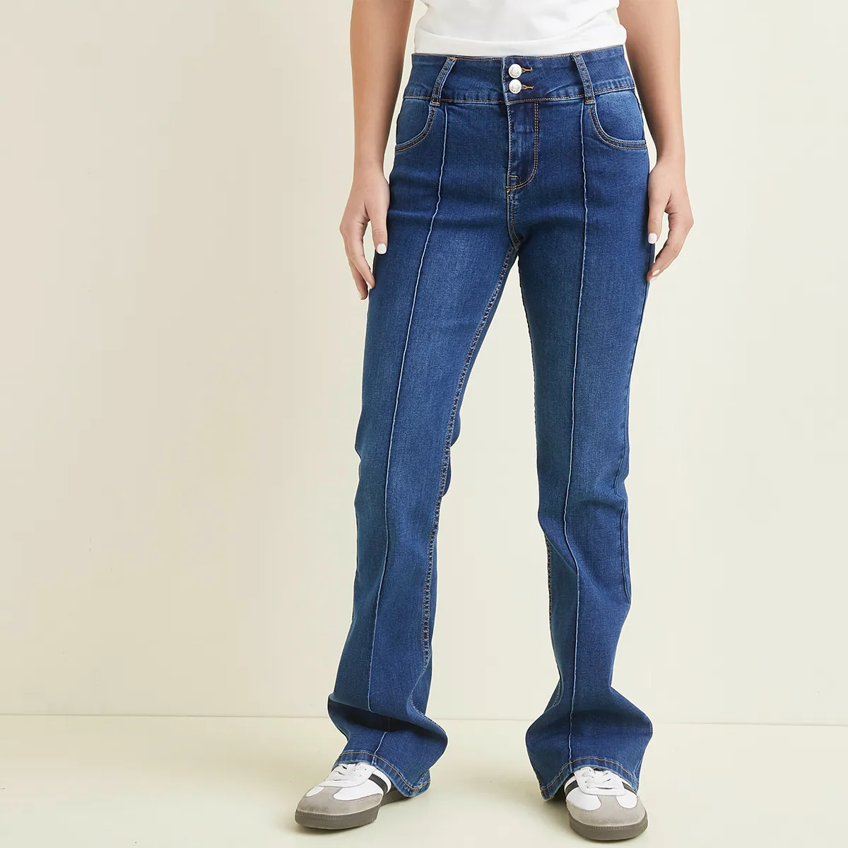SYBILLA - Jeans Flare Tiro Alto Mujer Sybilla
