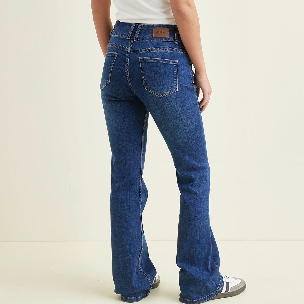 SYBILLA - Jeans Flare Tiro Alto Mujer Sybilla