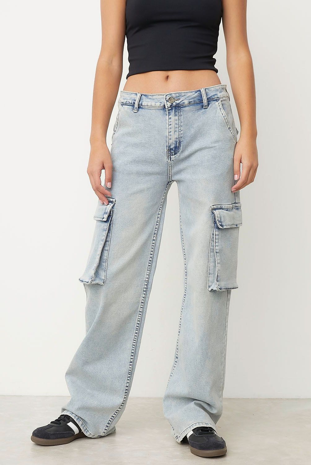 SYBILLA - Jeans Cargo Sybilla Mujer Algodón Estilo Casual