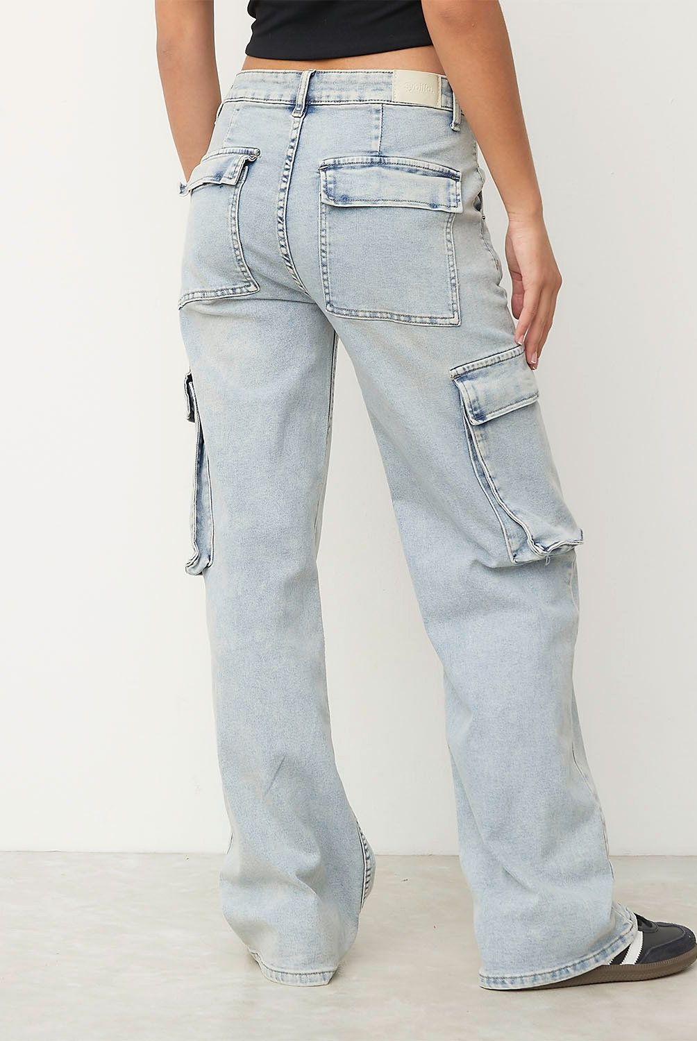 SYBILLA - Jeans Cargo Sybilla Mujer Algodón Estilo Casual