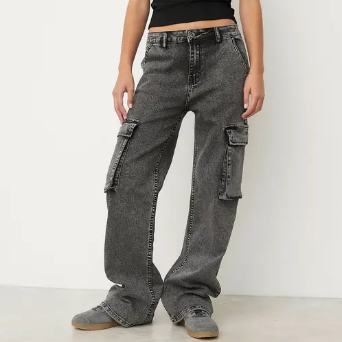 SYBILLA - Jeans Cargo Mujer Algodón Estilo Casual