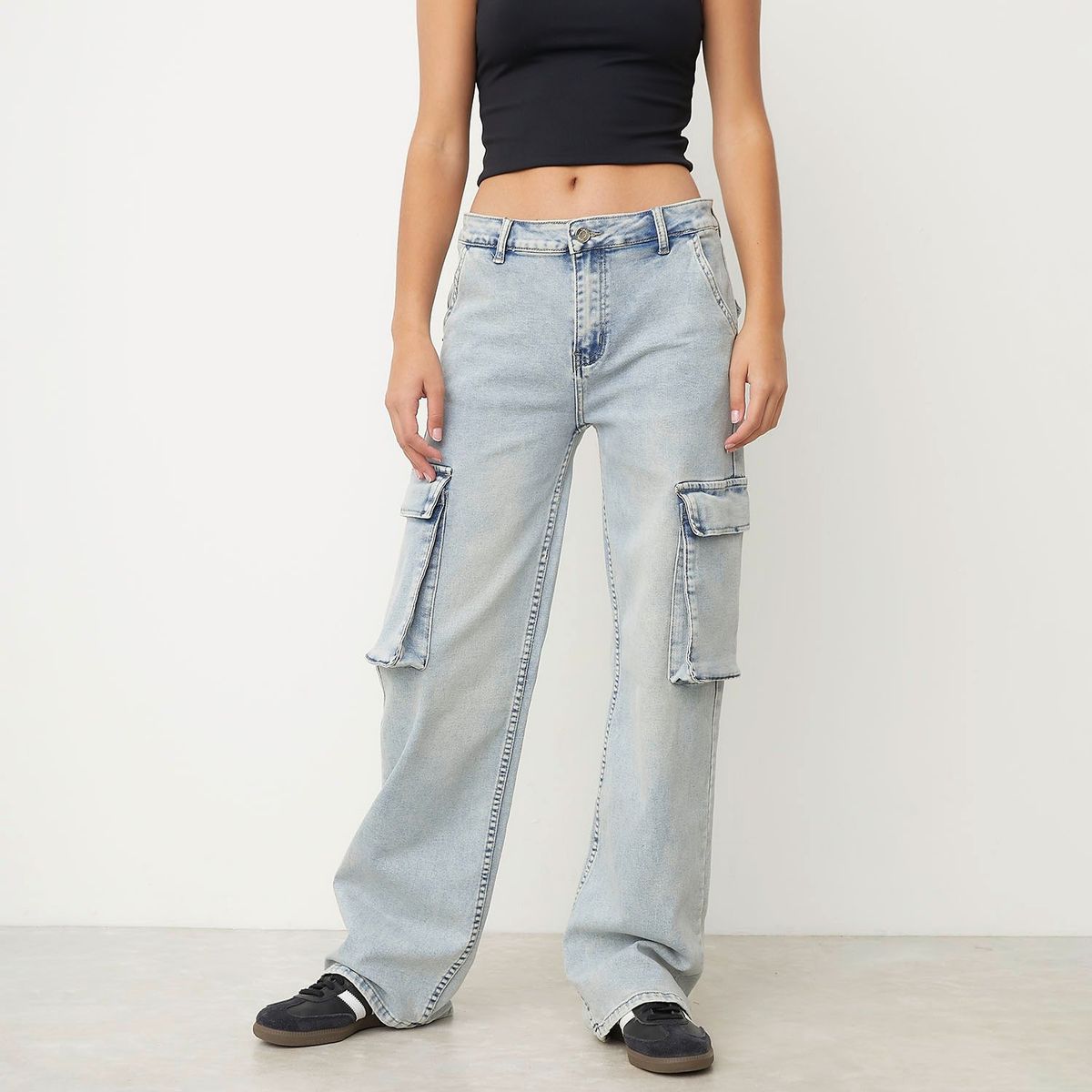 SYBILLA - Jeans Cargo Sybilla Mujer Algodón Estilo Casual